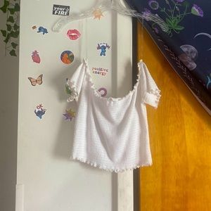 off shoulder strapless top, only wore once